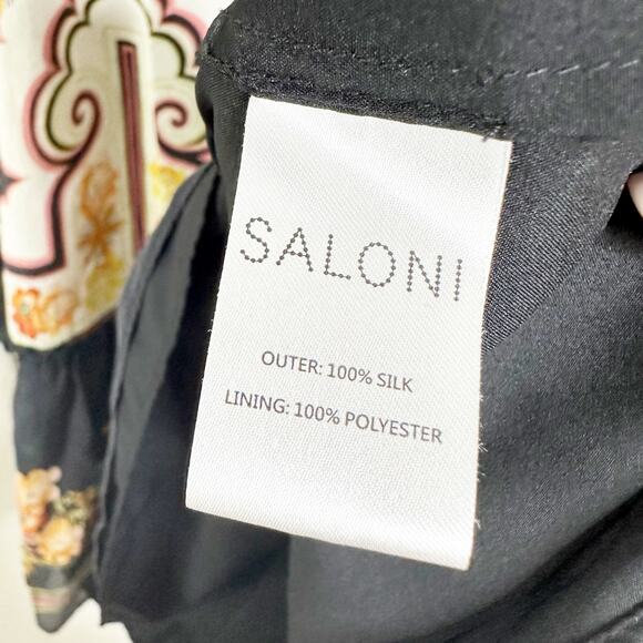 Saloni Womens Joy B Mini Dress Pavilion Garden Print High Neck Multicolor Size 2 - Picture 8 of 10